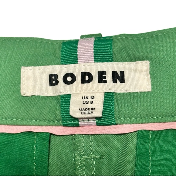 Boden Bloomsbury Cotton Pants Paradise Green Wide-Leg Pleated Fitzrovia Trousers - Picture 6 of 15